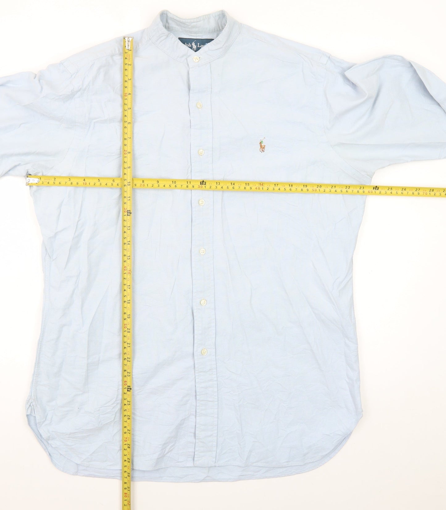 Ralph Lauren Men's Blue Classic Fit Cotton Button-Up Shirt Size 16