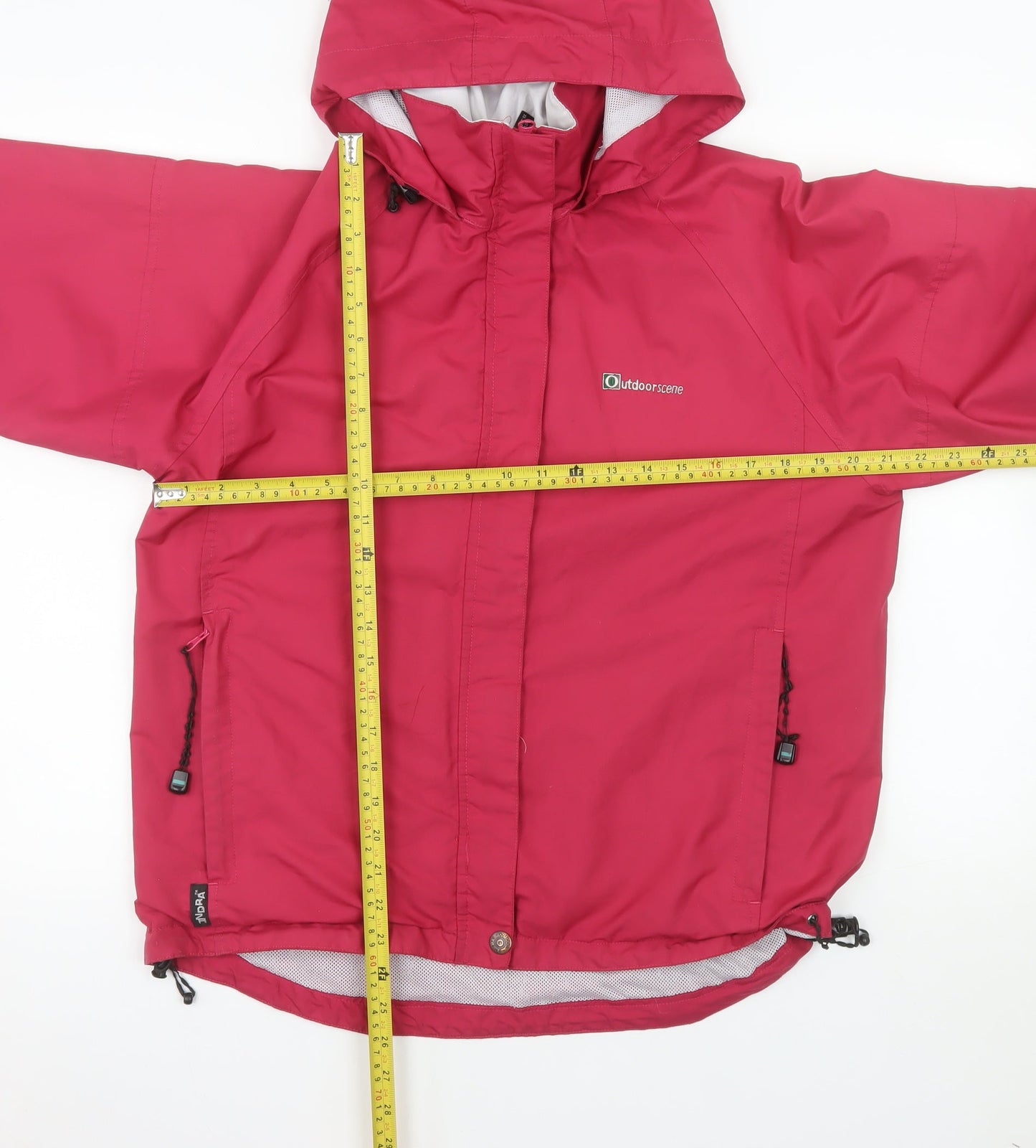 Outdoorscene Women's Pink Waterproof Hooded Rain Jacket Size 10