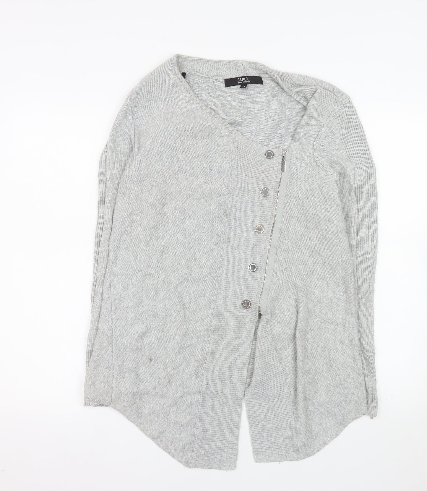 Star by Julien Macdonald Women's Grey V-Neck Cardigan Size 14