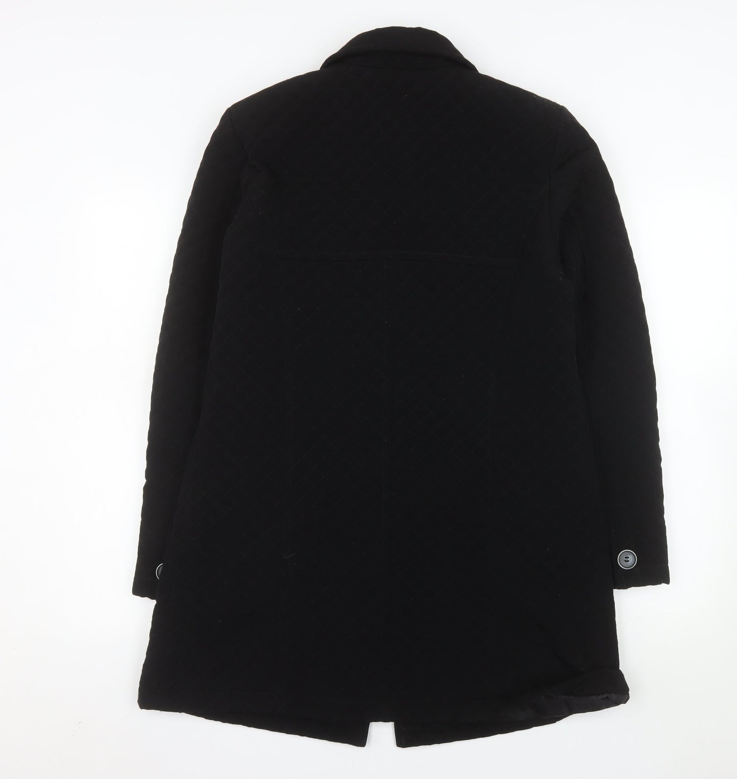 Gallery Women's Black Quilted Mid-Length Coat Size S