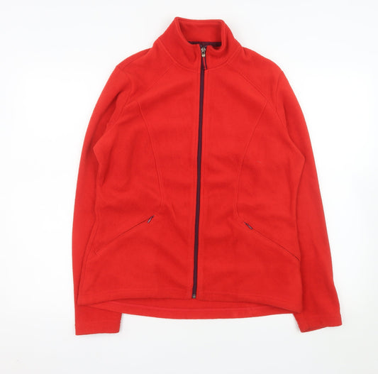 Marks and Spencer Women Red Fleece Full Zip Jacket Size 12