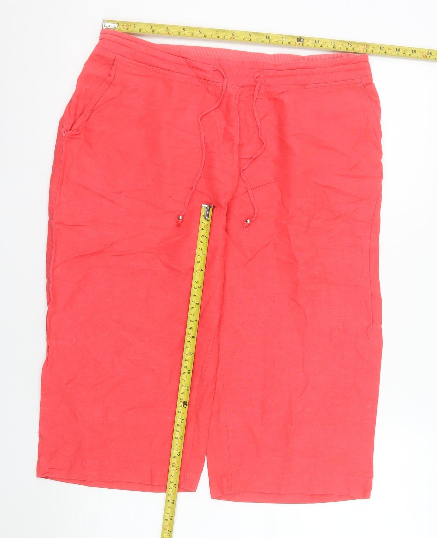Being Casual Women’s Pink Linen Blend Bermuda Shorts Size 14