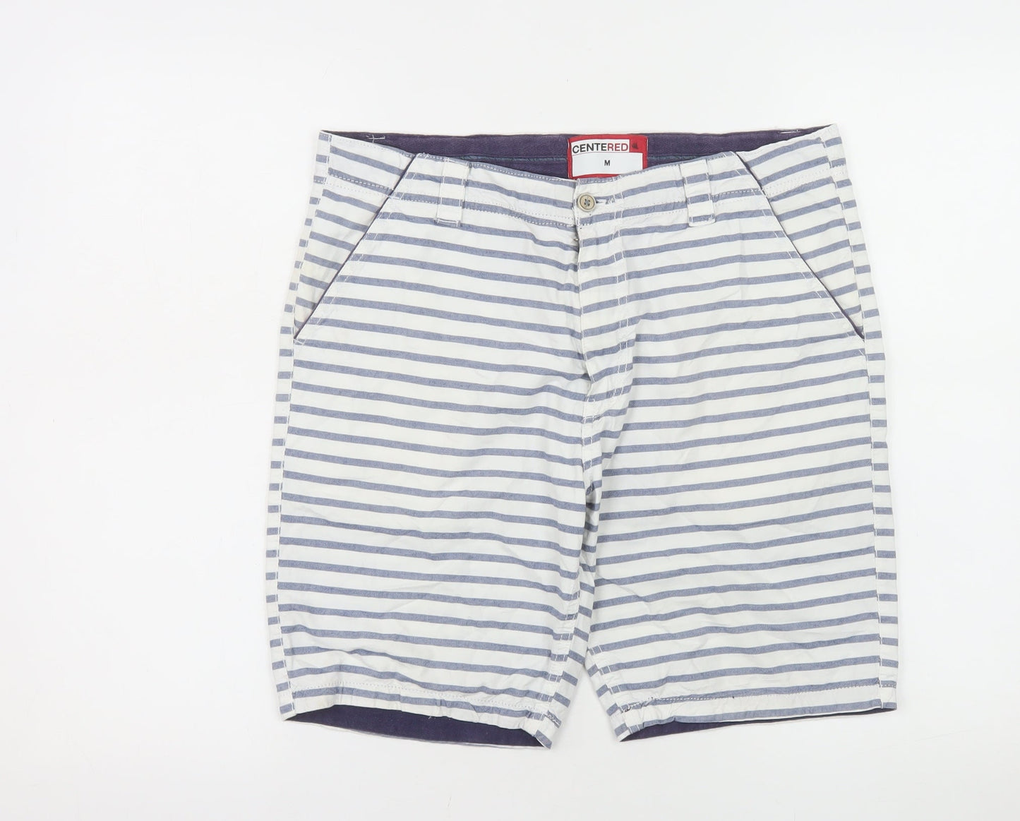 CENTERED Men's Blue Striped Chino Shorts Size M