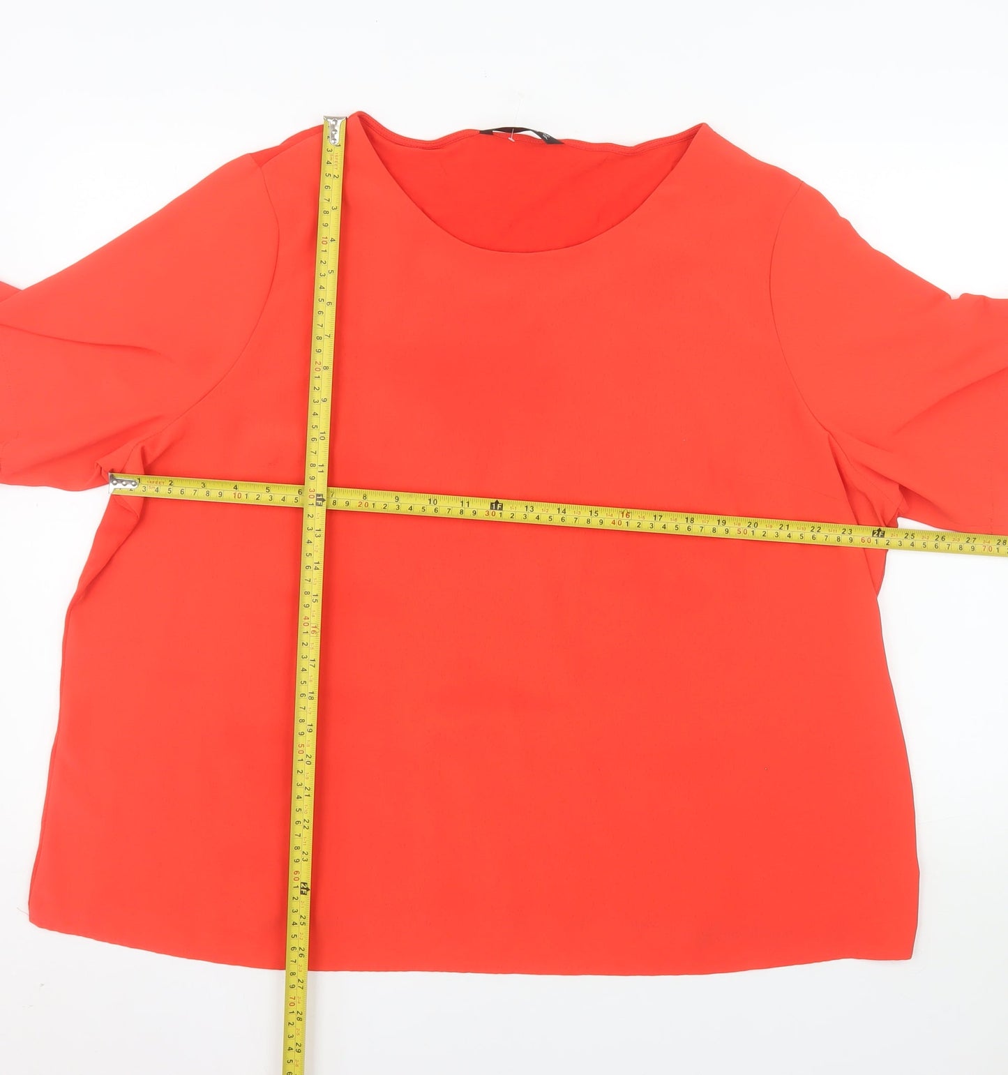 St. Bernard Women’s Red Short Sleeve Basic Blouse Size 2XL