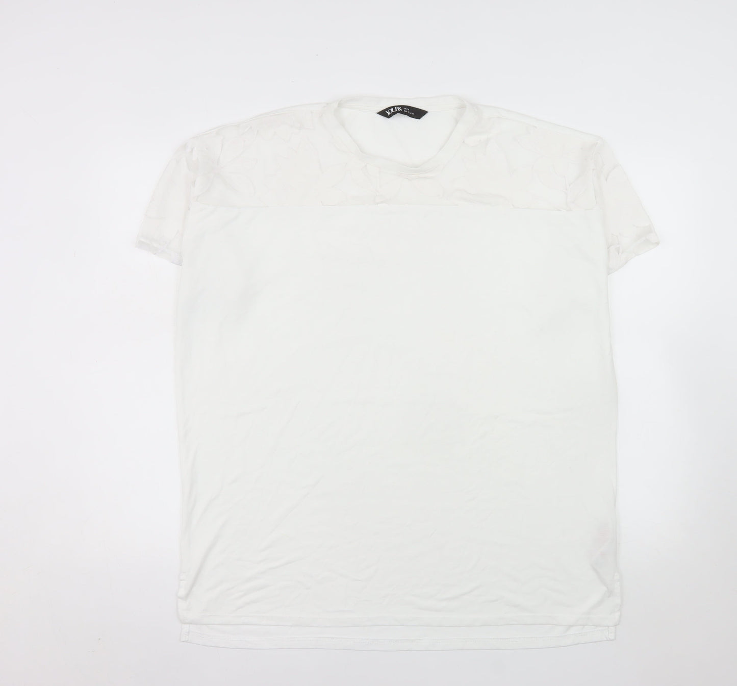Yours Women’s White Size 14 Short Sleeve Basic T-Shirt