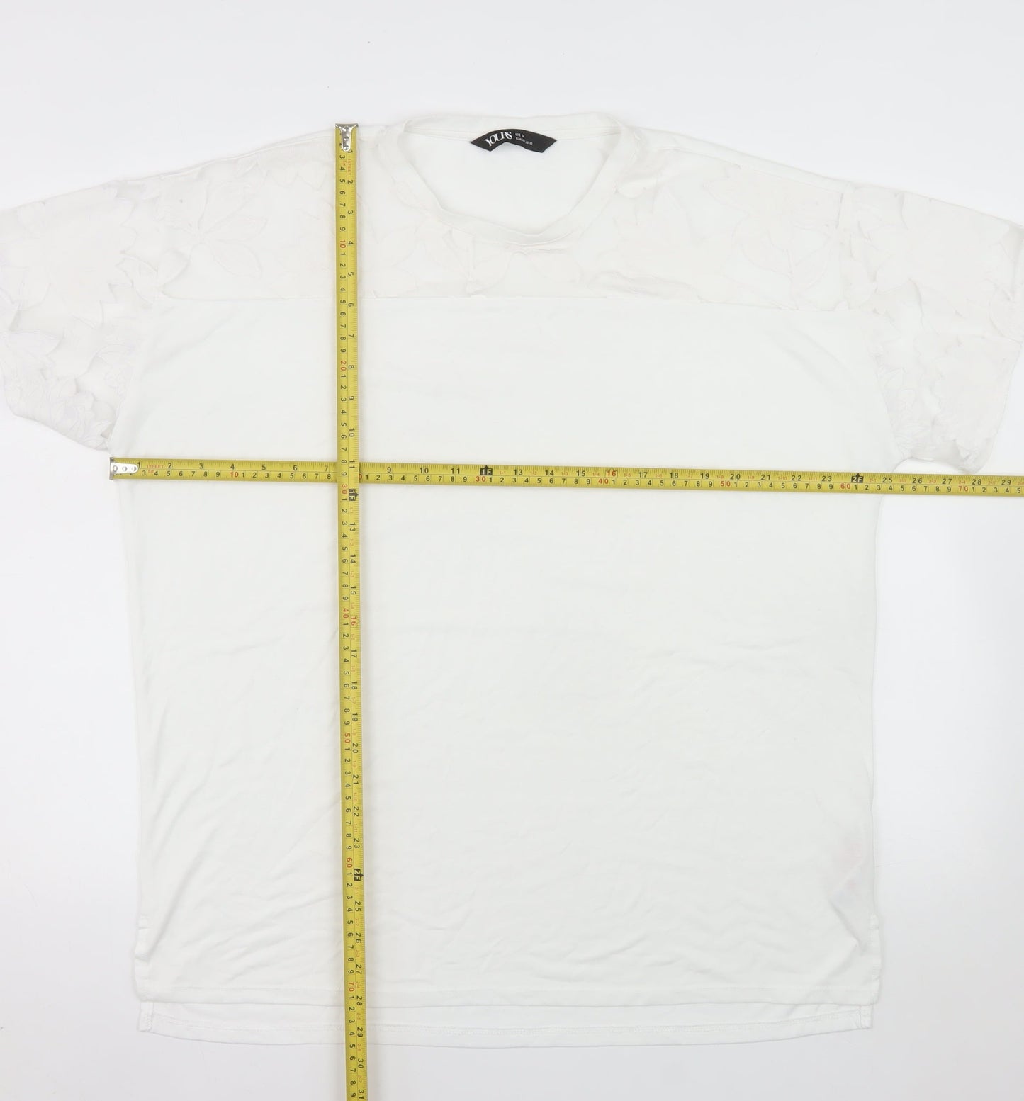 Yours Women’s White Size 14 Short Sleeve Basic T-Shirt