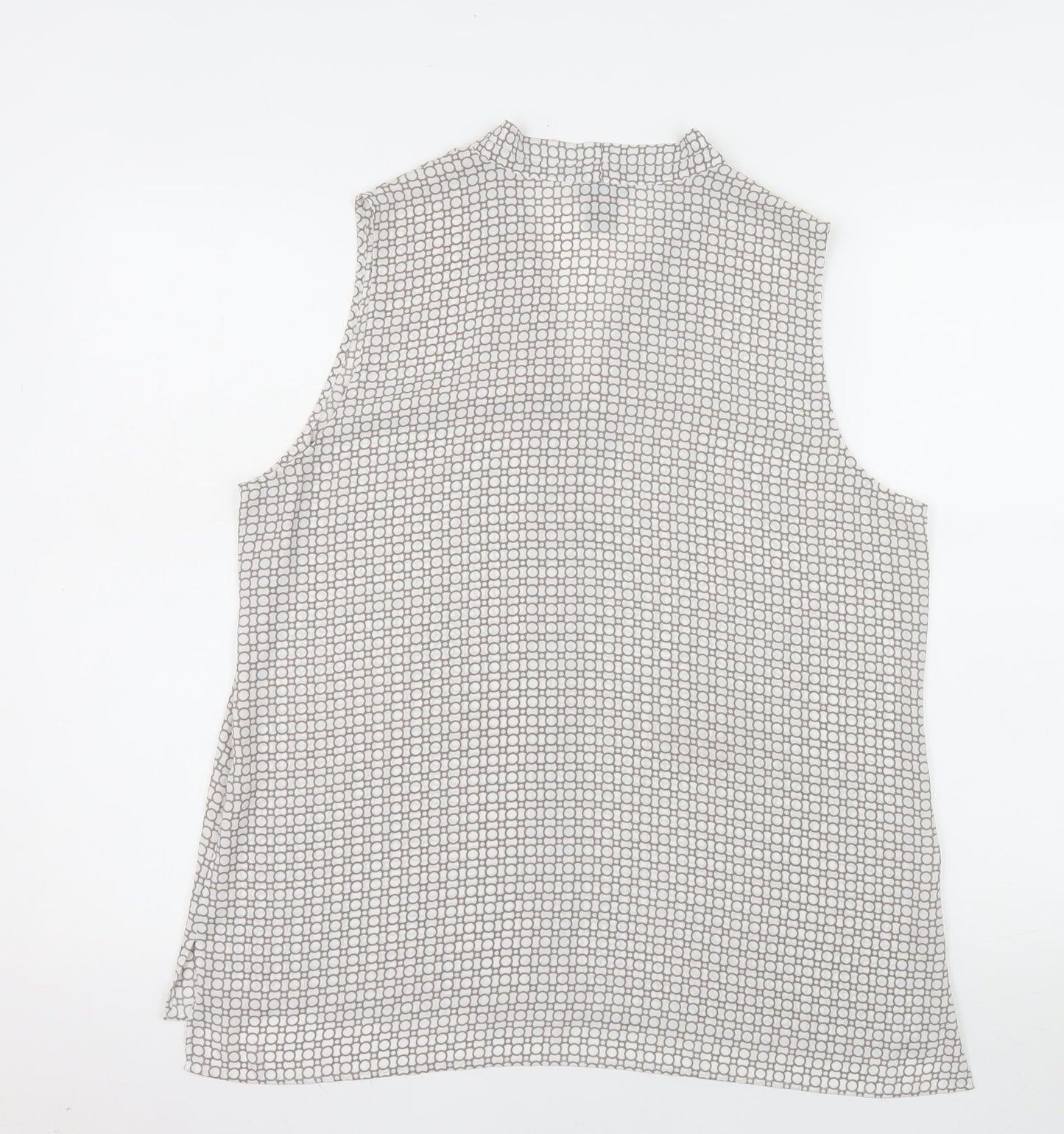 Ann Taylor Petite Women's Grey Sleeveless V-Neck Blouse Size L
