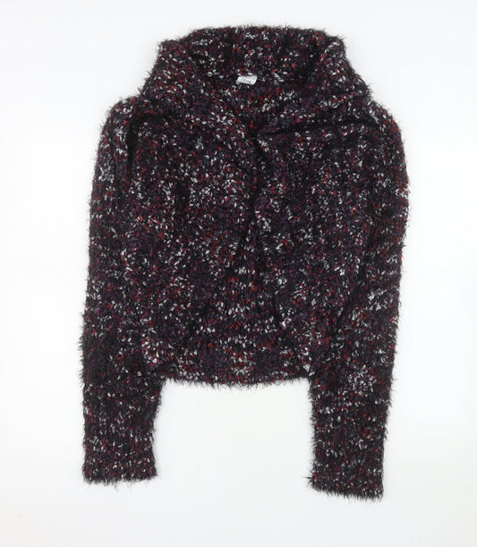 J'aime Lavie Paris Womens Multicoloured Size 14 Cowl Neck Chunky Knit Cardigan