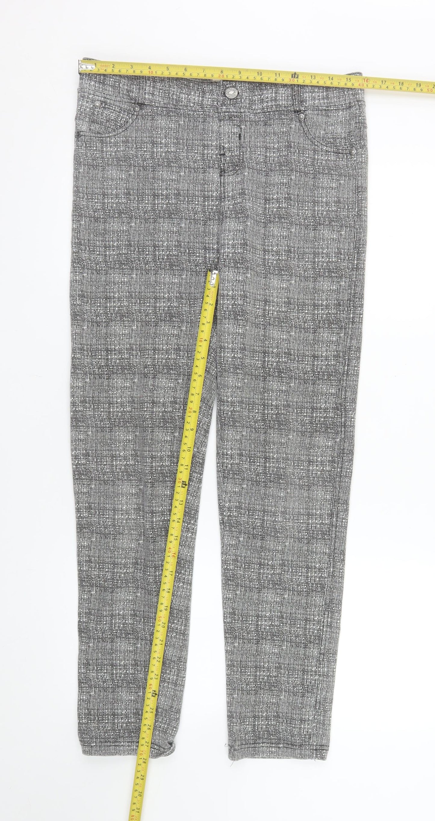 Lee Cooper Women Grey Slim Fit Jegging Trousers Size 12