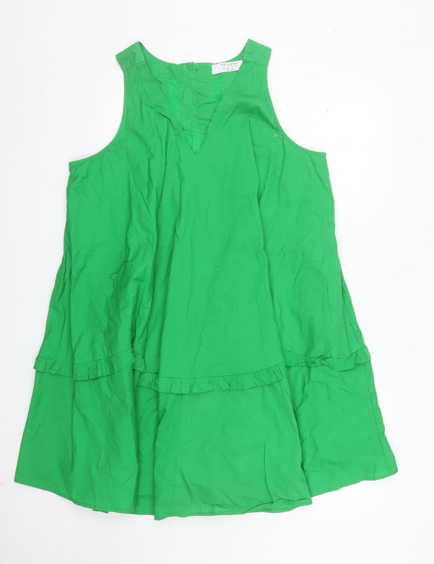 Primark Women Green Size 18 A-Line Sleeveless Knee Length Dress