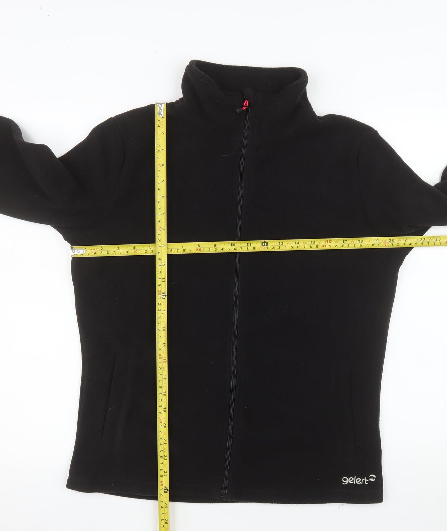 Gelert Women Black Full Zip Fleece Jacket UK 12 Outdoor Warm Layer