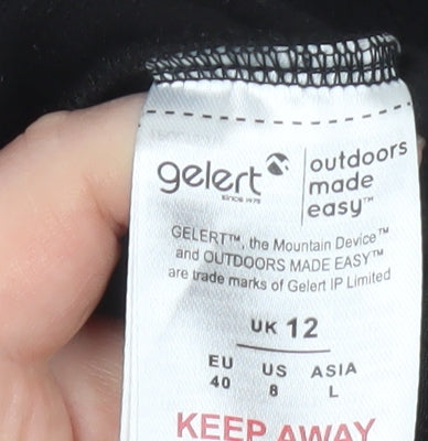 Gelert Women Black Full Zip Fleece Jacket UK 12 Outdoor Warm Layer