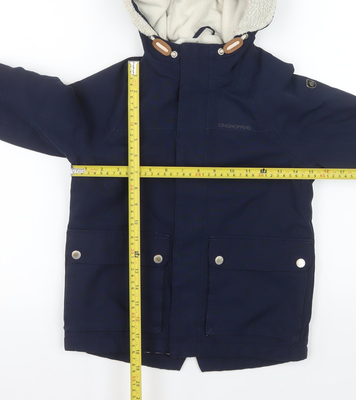 Craghoppers Boys Blue Waterproof Hooded Parka Coat Size 5-6 Years