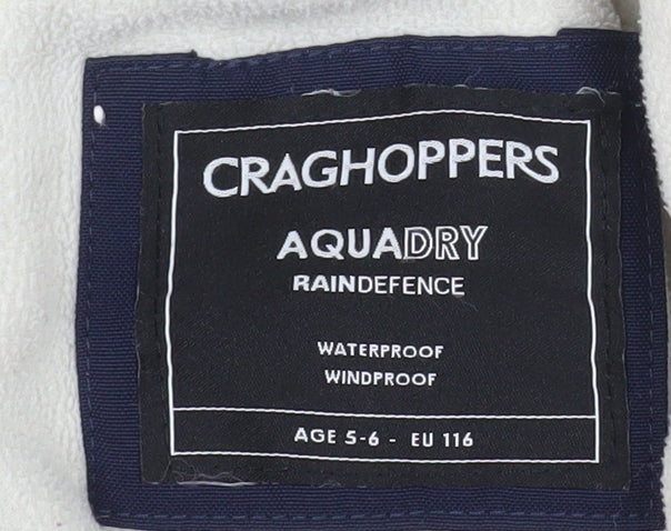 Craghoppers Boys Blue Waterproof Hooded Parka Coat Size 5-6 Years