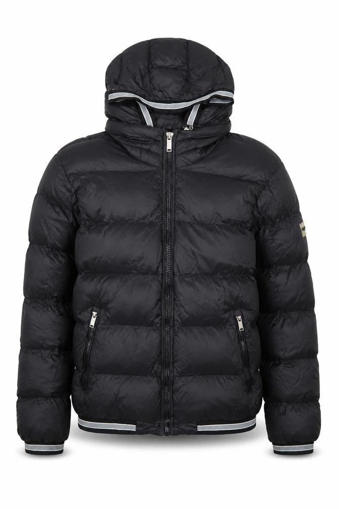 Avenzi Roma Men's Black L Puffer Jacket Hooded Nylon Winter Coat