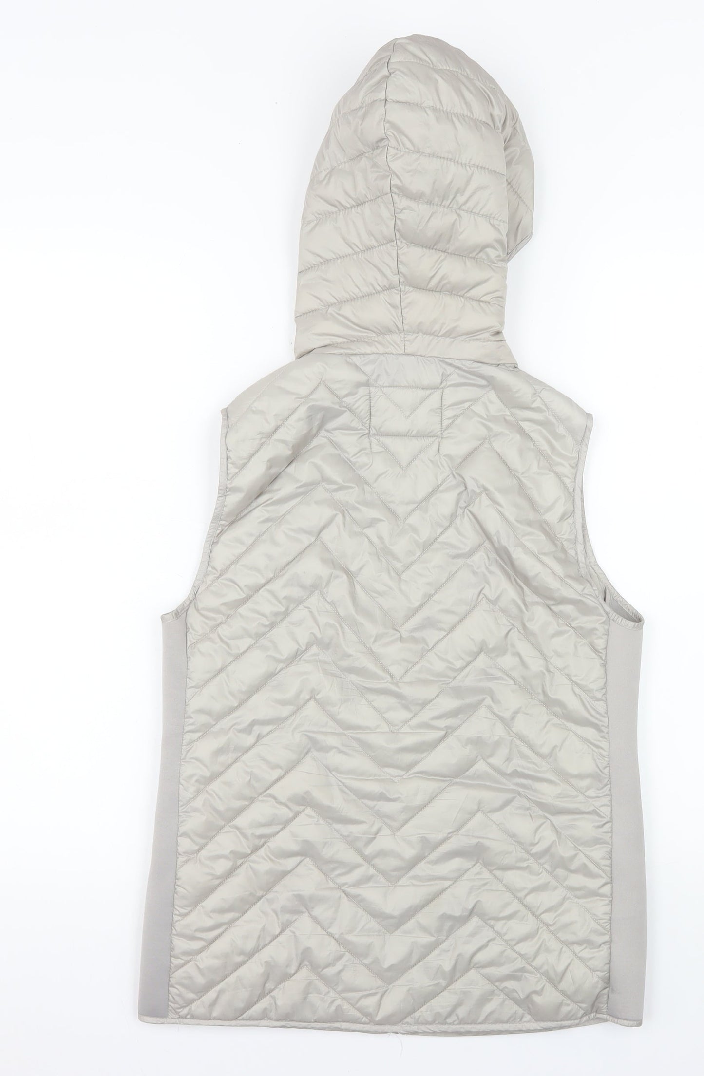 Street One Women's Grey Quilted Hooded Puffer Waistcoat Size 8