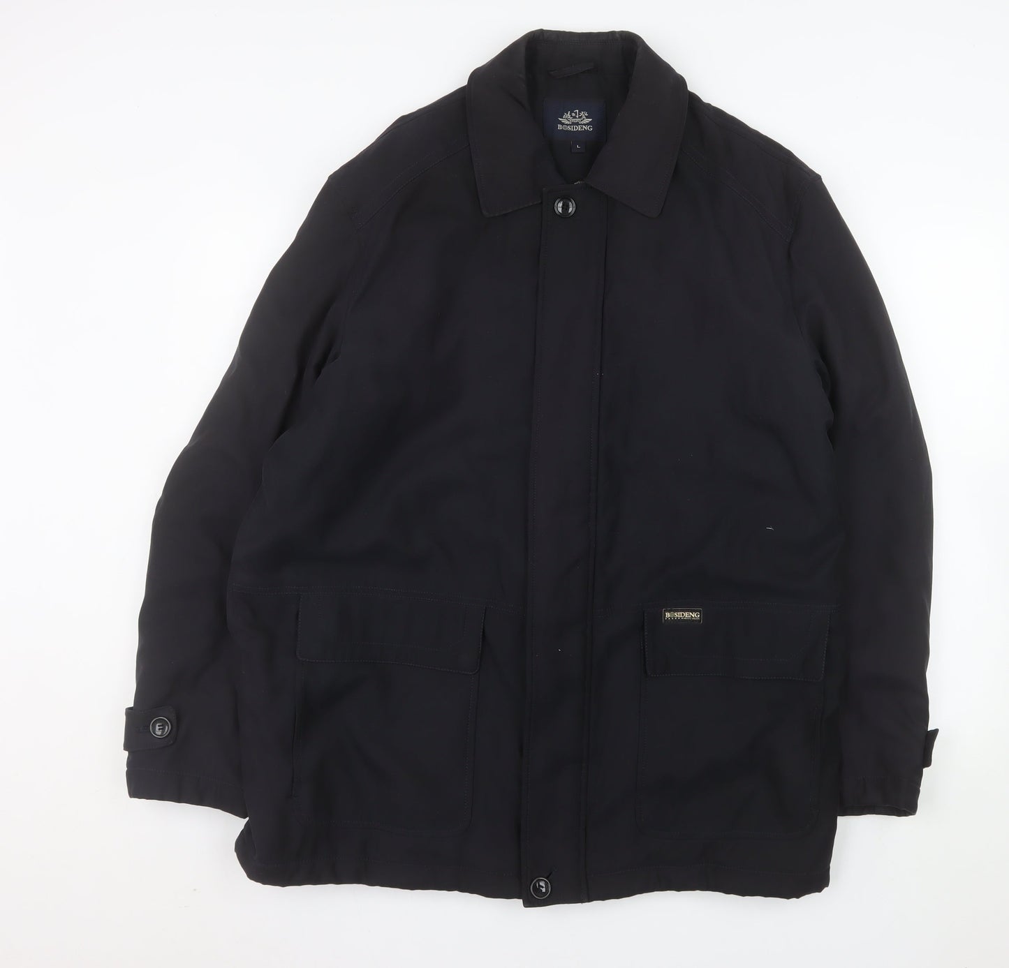 Bosideng Men's Black L Regular Fit Mid-Length Overcoat