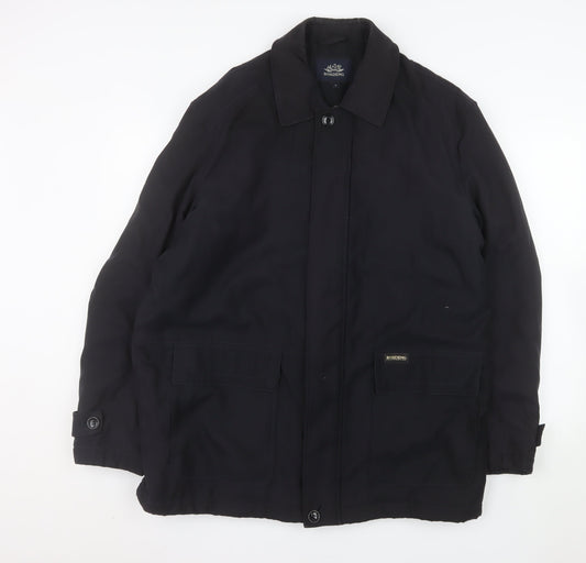 Bosideng Men's Black L Regular Fit Mid-Length Overcoat