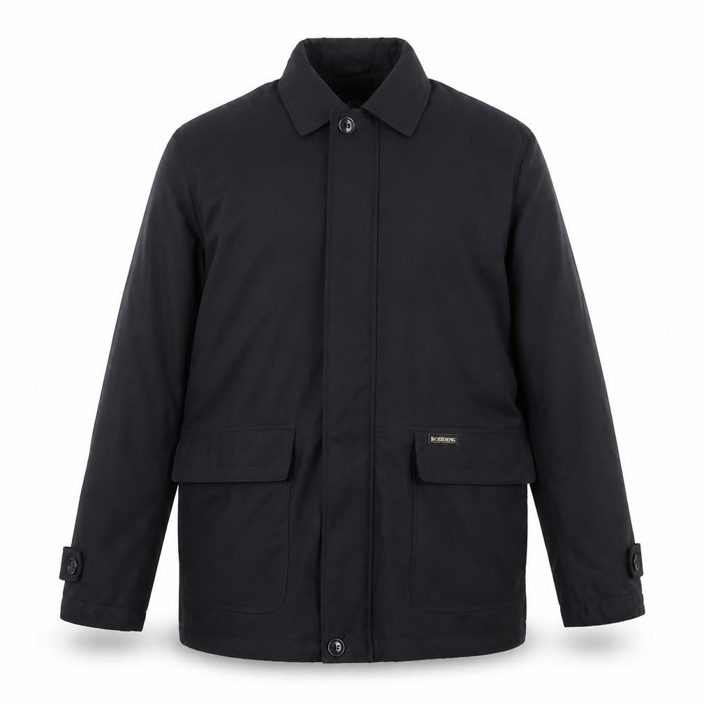 Bosideng Men's Black L Regular Fit Mid-Length Overcoat