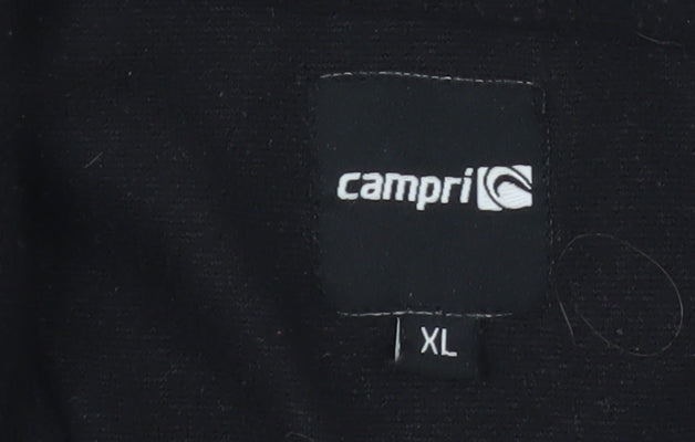Campri Men's Black XL Fleece 1/2 Zip Pullover Sweatshirt