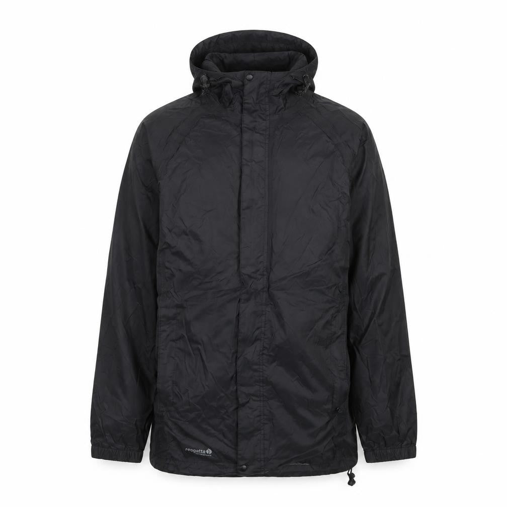 Regatta Mens Black XS Waterproof Hooded Rain Jacket