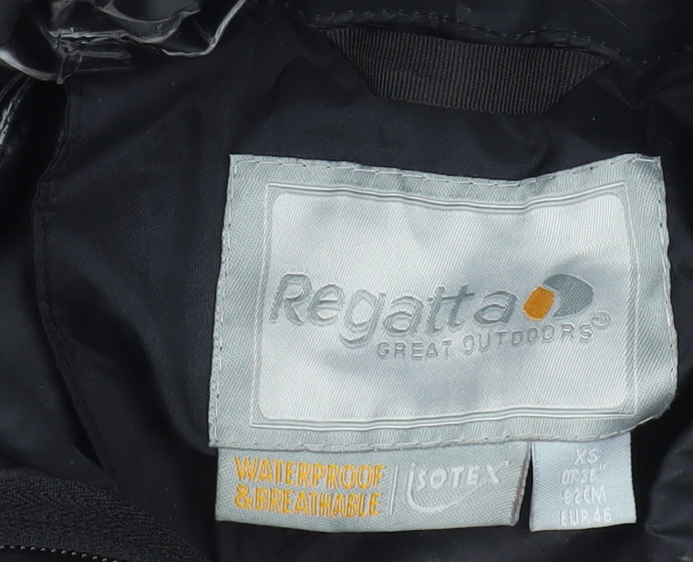 Regatta Mens Black XS Waterproof Hooded Rain Jacket