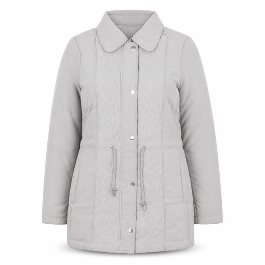 Bonmarché Women’s Grey Quilted Mid-Length Jacket Size 14 Polyester Blend