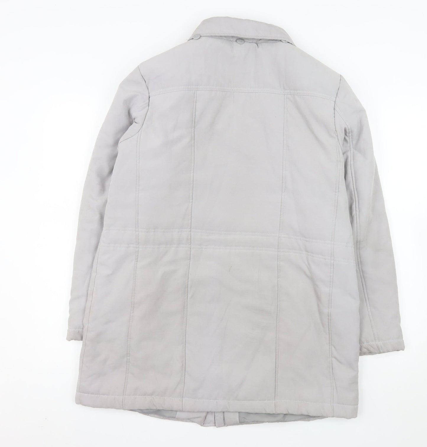 Bonmarché Women’s Grey Quilted Mid-Length Jacket Size 14 Polyester Blend