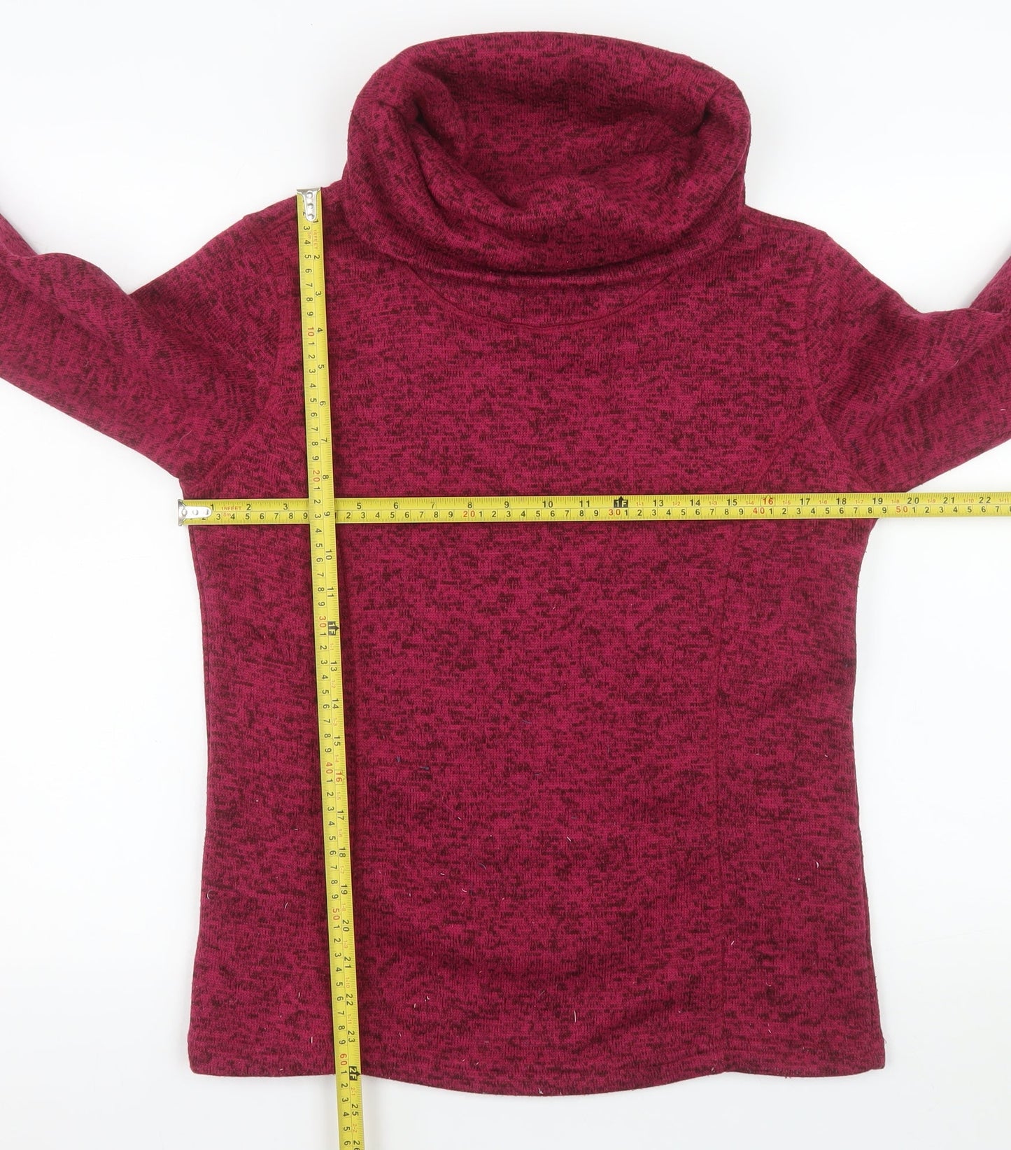 Mountain Warehouse Women Burgundy Roll Neck Pullover Fleece UK 10