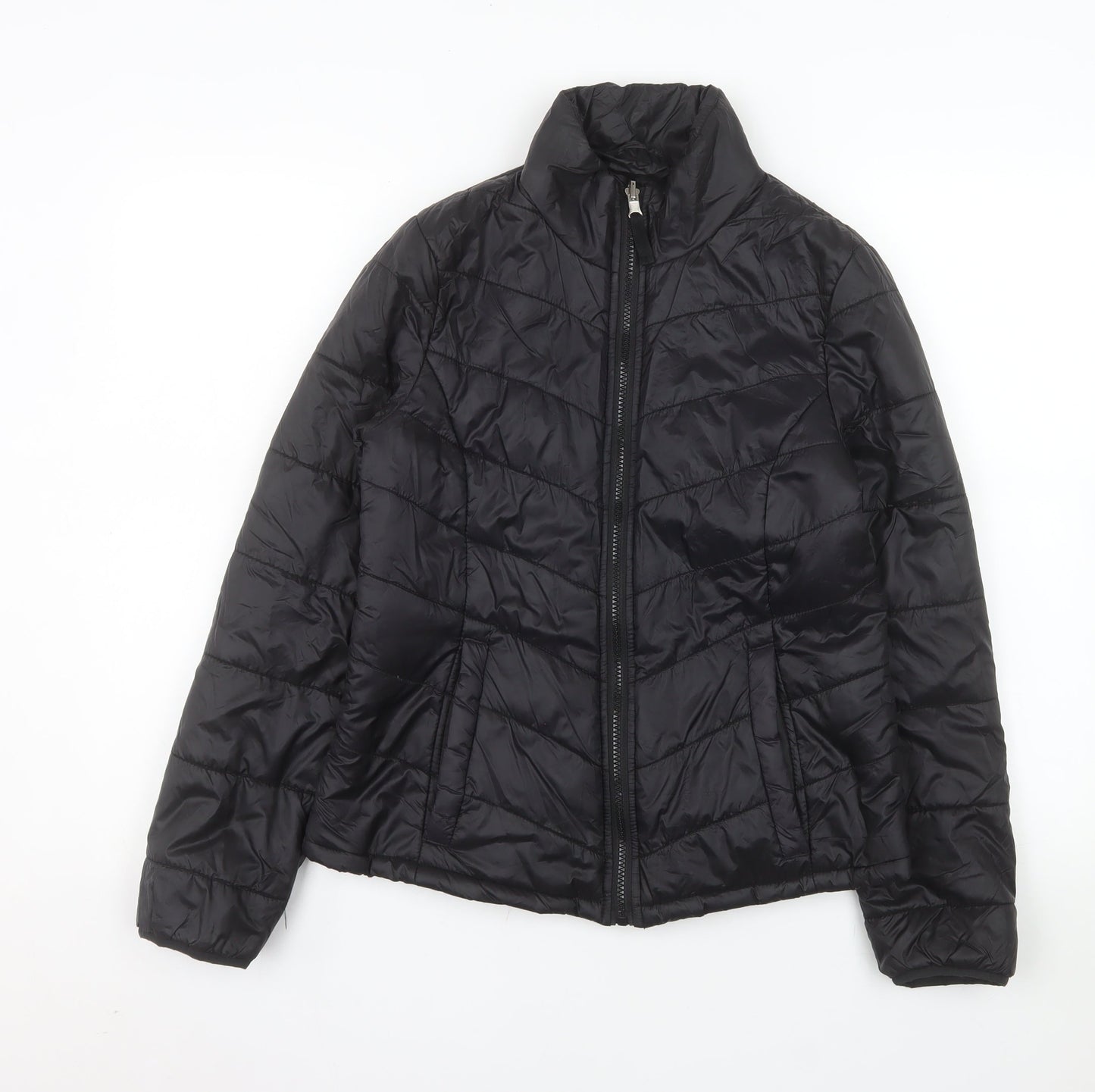 Jessica Simpson Women's Black S Puffer Jacket Lightweight Quilted Zip