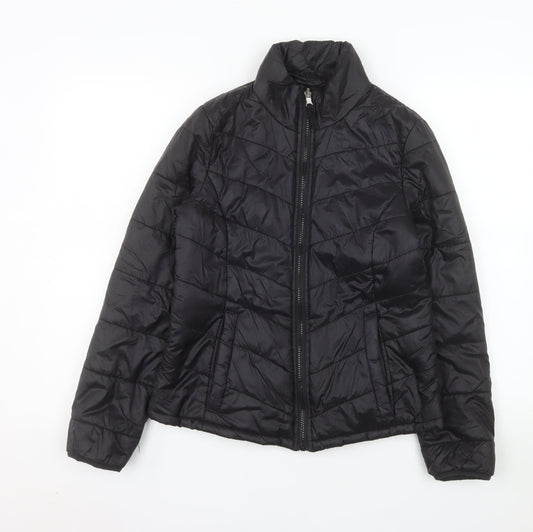 Jessica Simpson Women's Black S Puffer Jacket Lightweight Quilted Zip