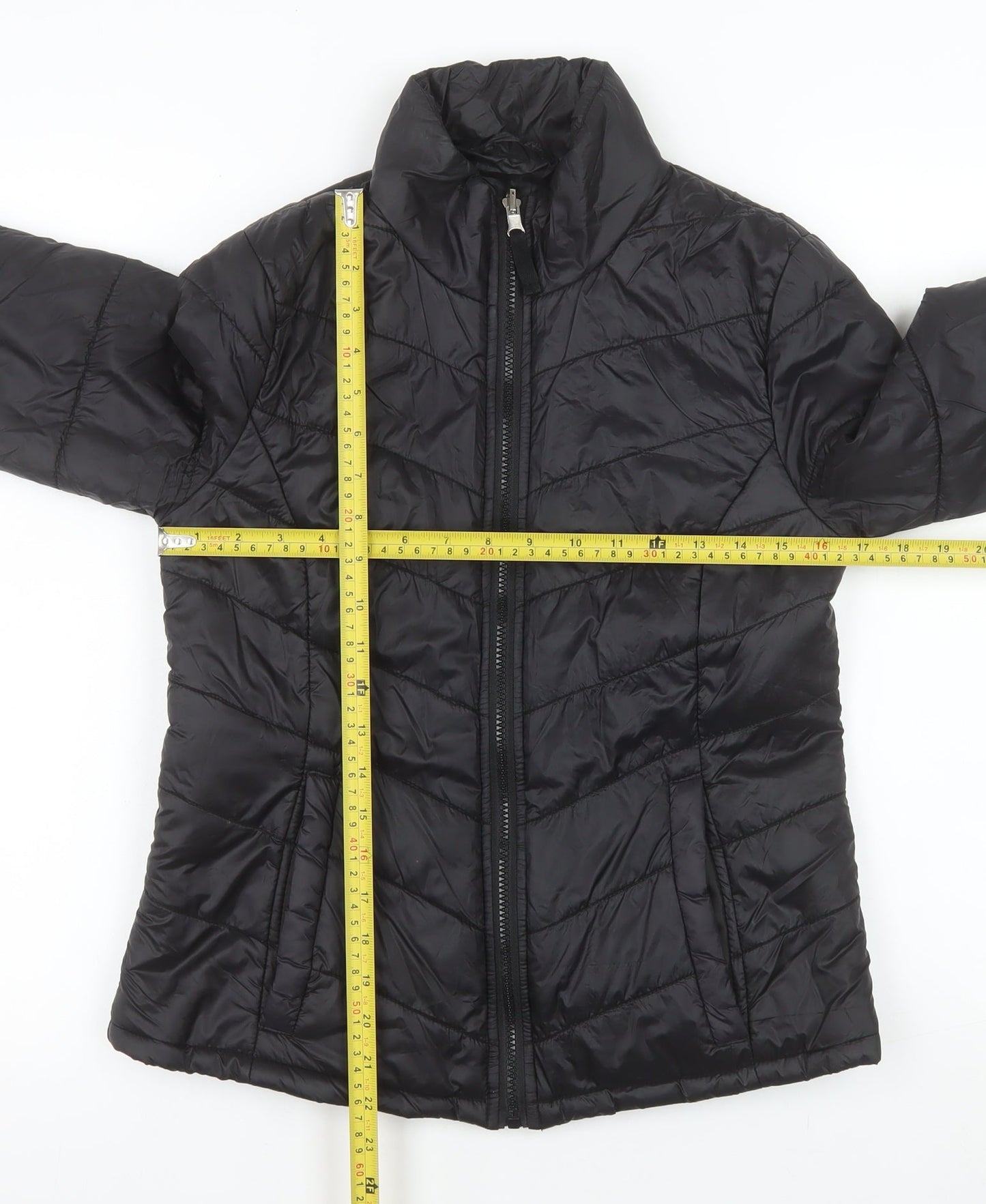 Jessica Simpson Women's Black S Puffer Jacket Lightweight Quilted Zip