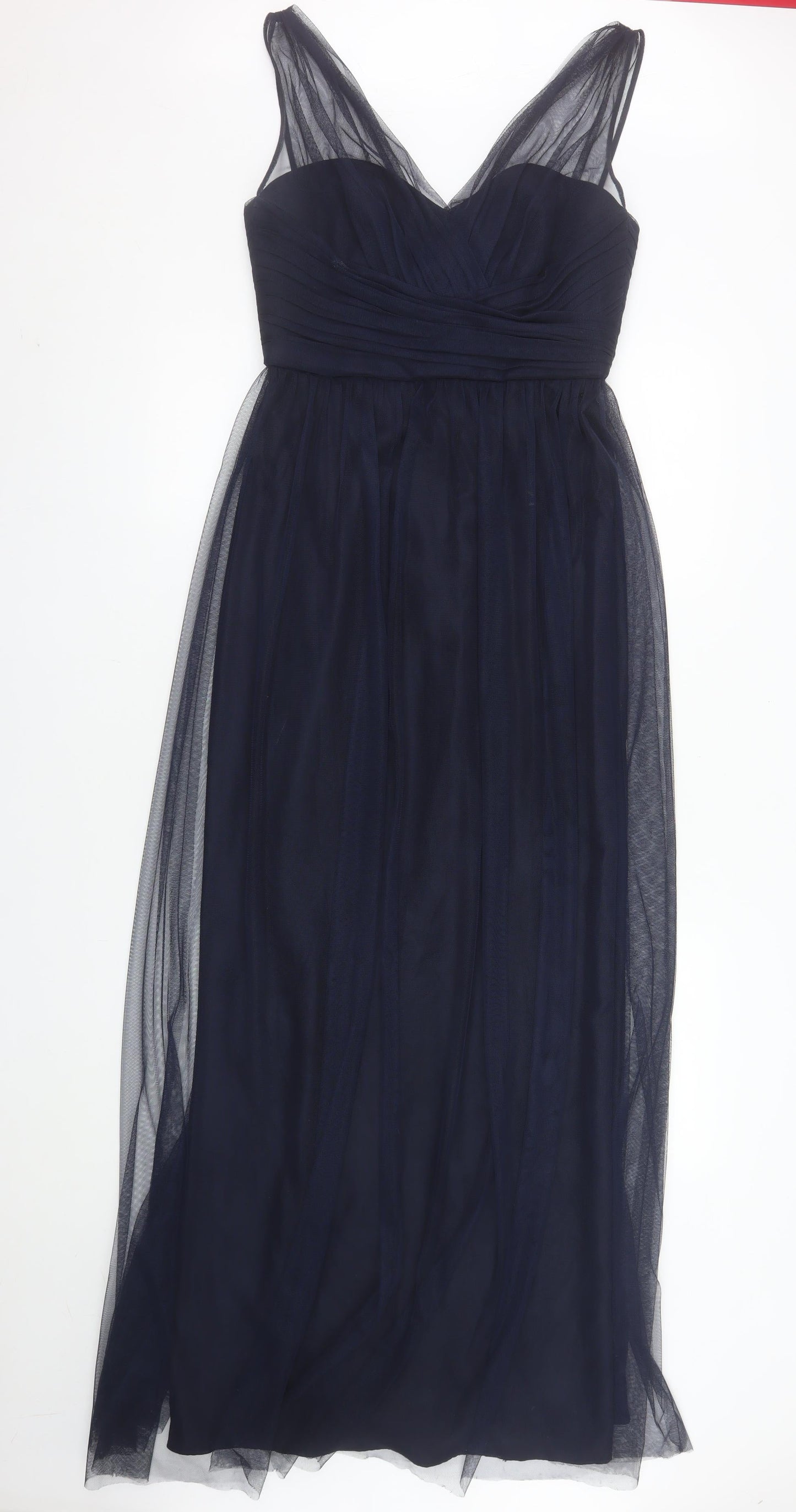 Amsale Women Blue Size 10 Fit & Flare Chiffon Midi Dress