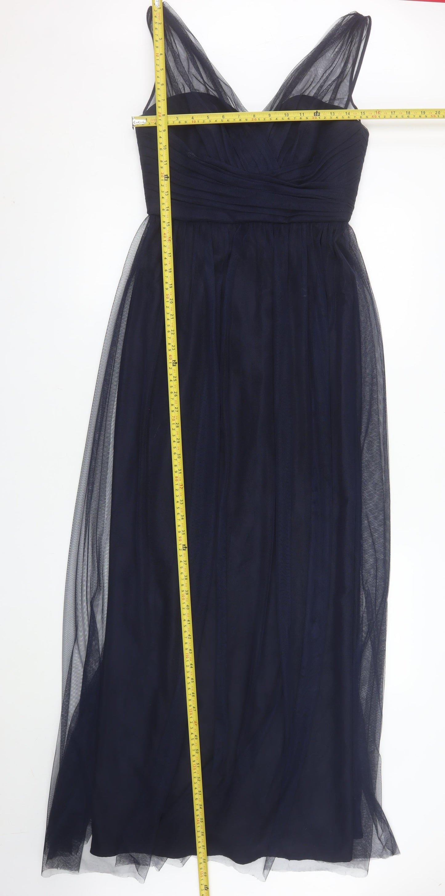 Amsale Women Blue Size 10 Fit & Flare Chiffon Midi Dress