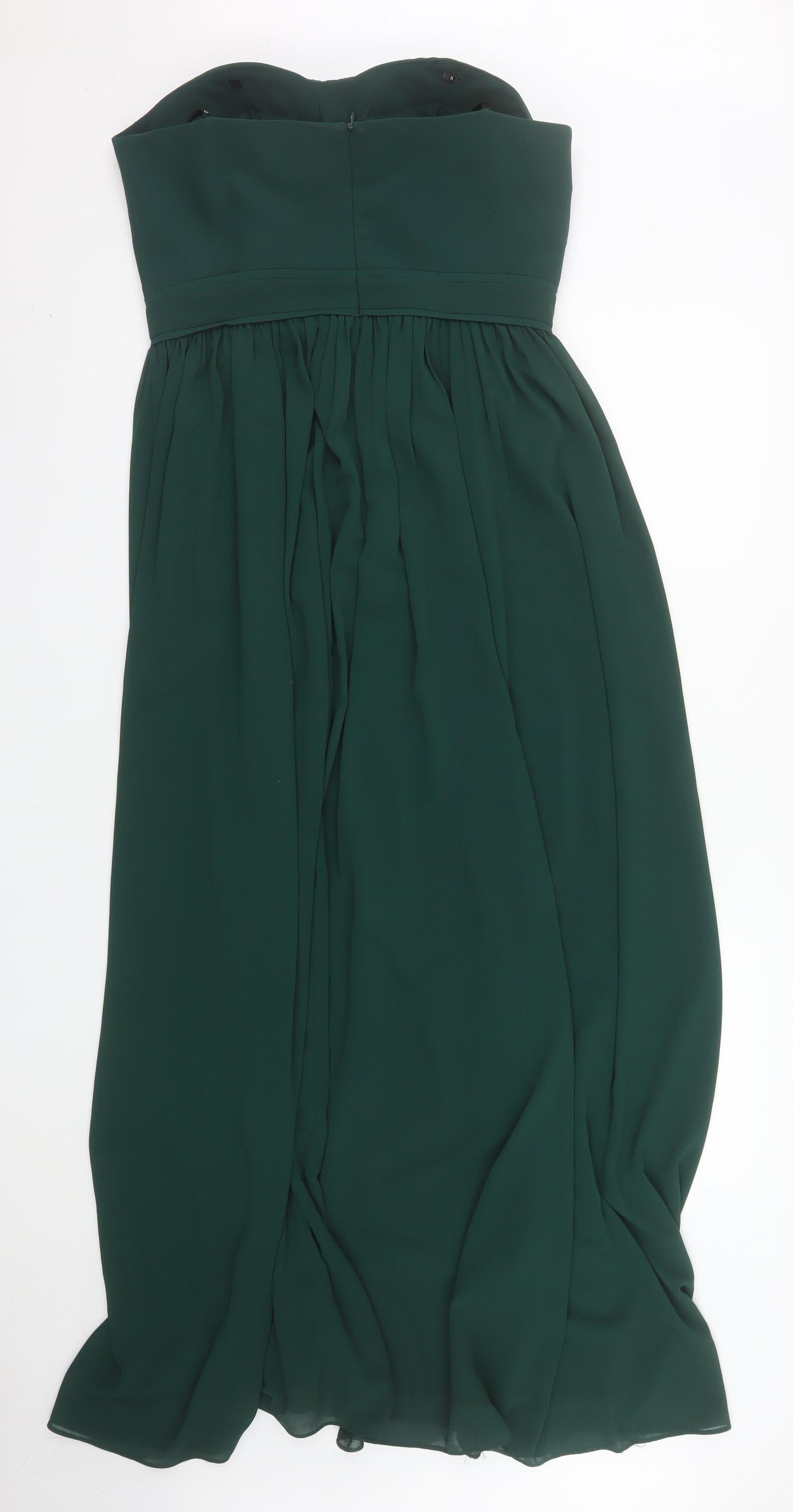 Jarlo Women Green Strapless Maxi Dress Size 14 Formal Chiffon