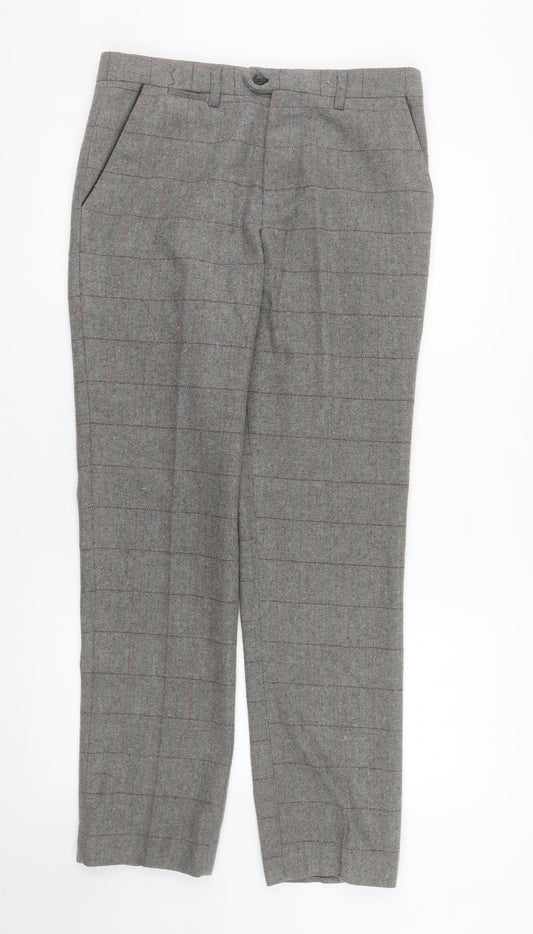 Marc Darcy Womens Grey Check Tweed Dress Pants Size 12 Regular