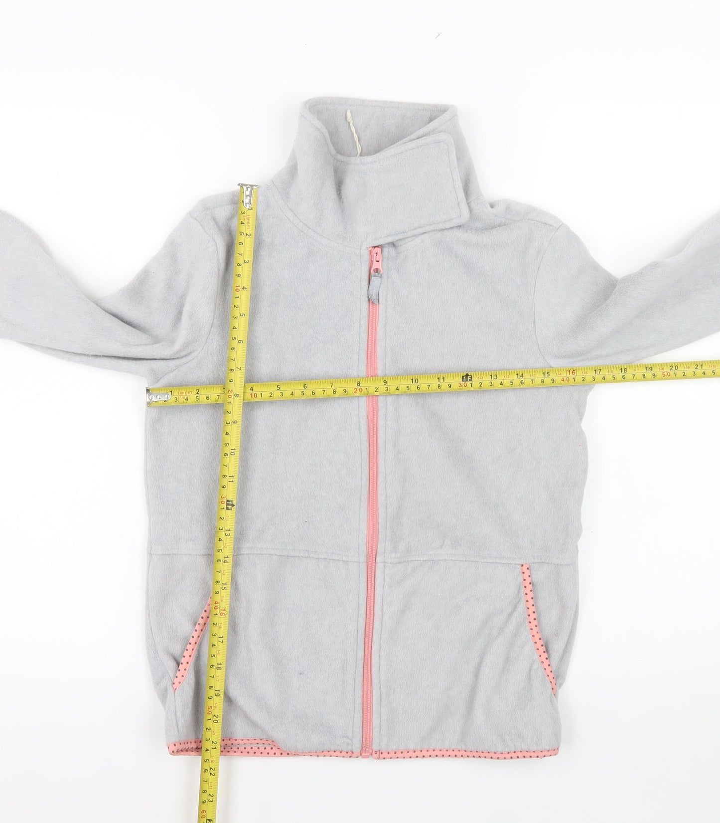 Crane Girls Grey Fleece Zip Jacket 11-12 Years Softshell Lightweight