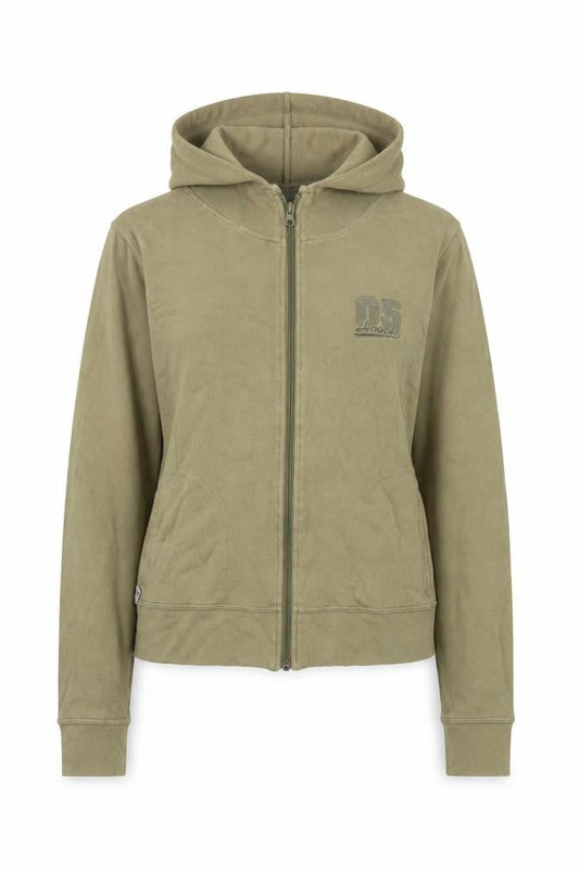 Hooch Women’s Beige Hoodie Jacket Size M Casual Full Zip Cotton