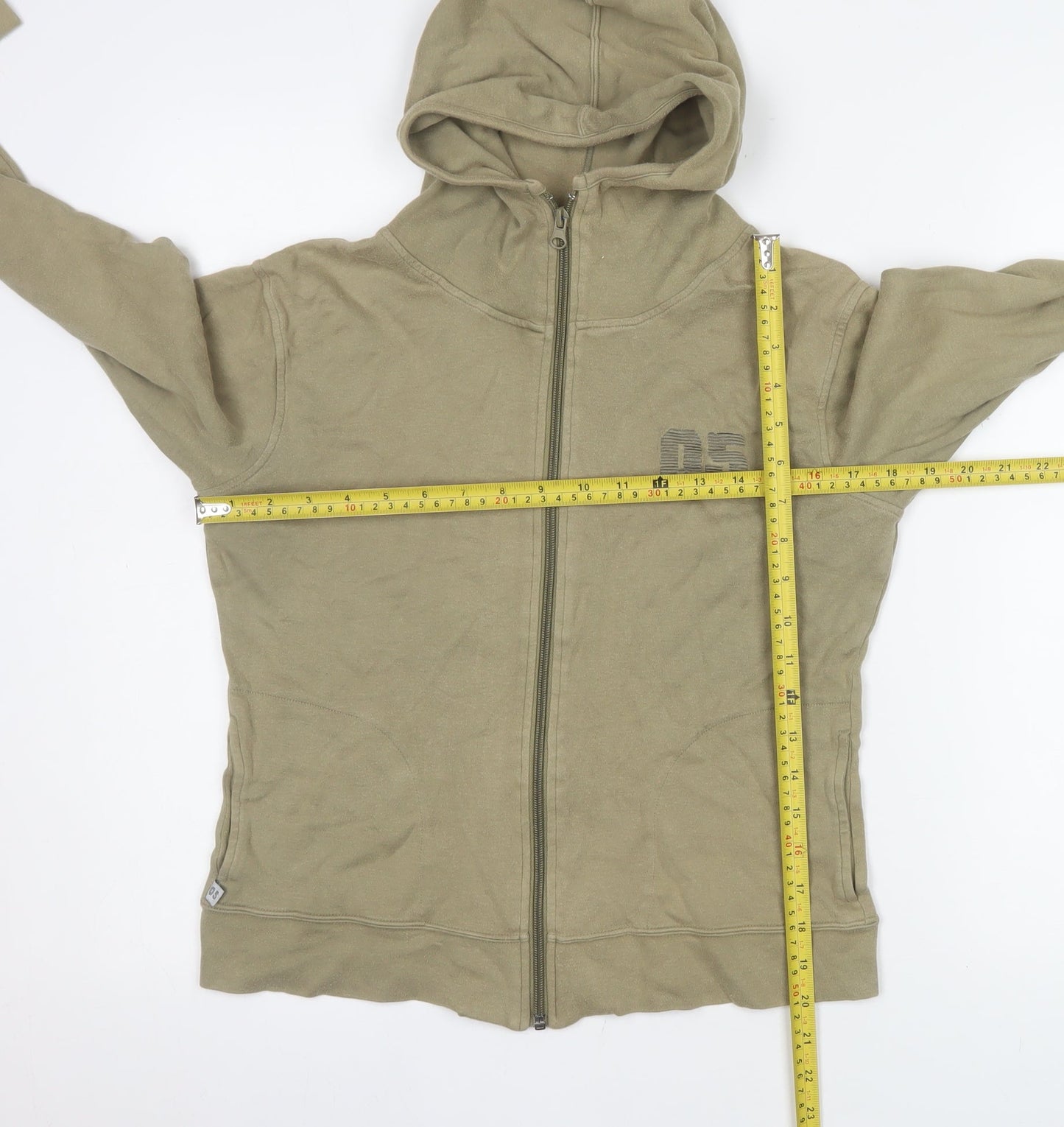 Hooch Women’s Beige Hoodie Jacket Size M Casual Full Zip Cotton