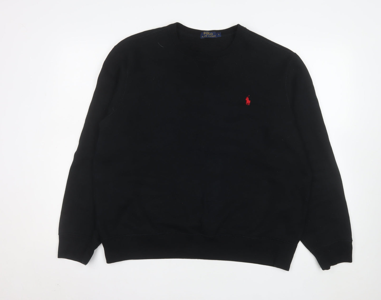 Polo Ralph Lauren Men's Black Crew Neck Sweatshirt Size L Cotton Blend