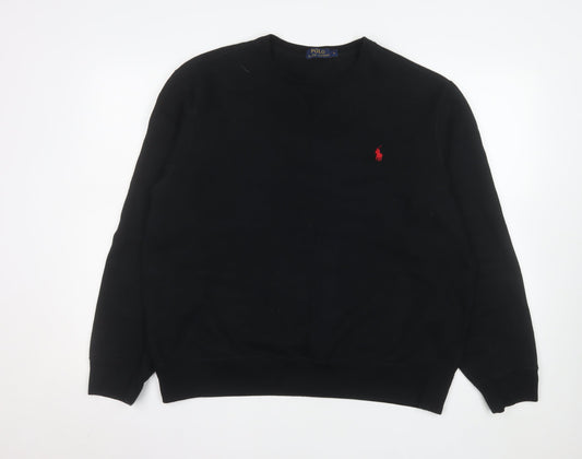 Polo Ralph Lauren Men's Black Crew Neck Sweatshirt Size L Cotton Blend