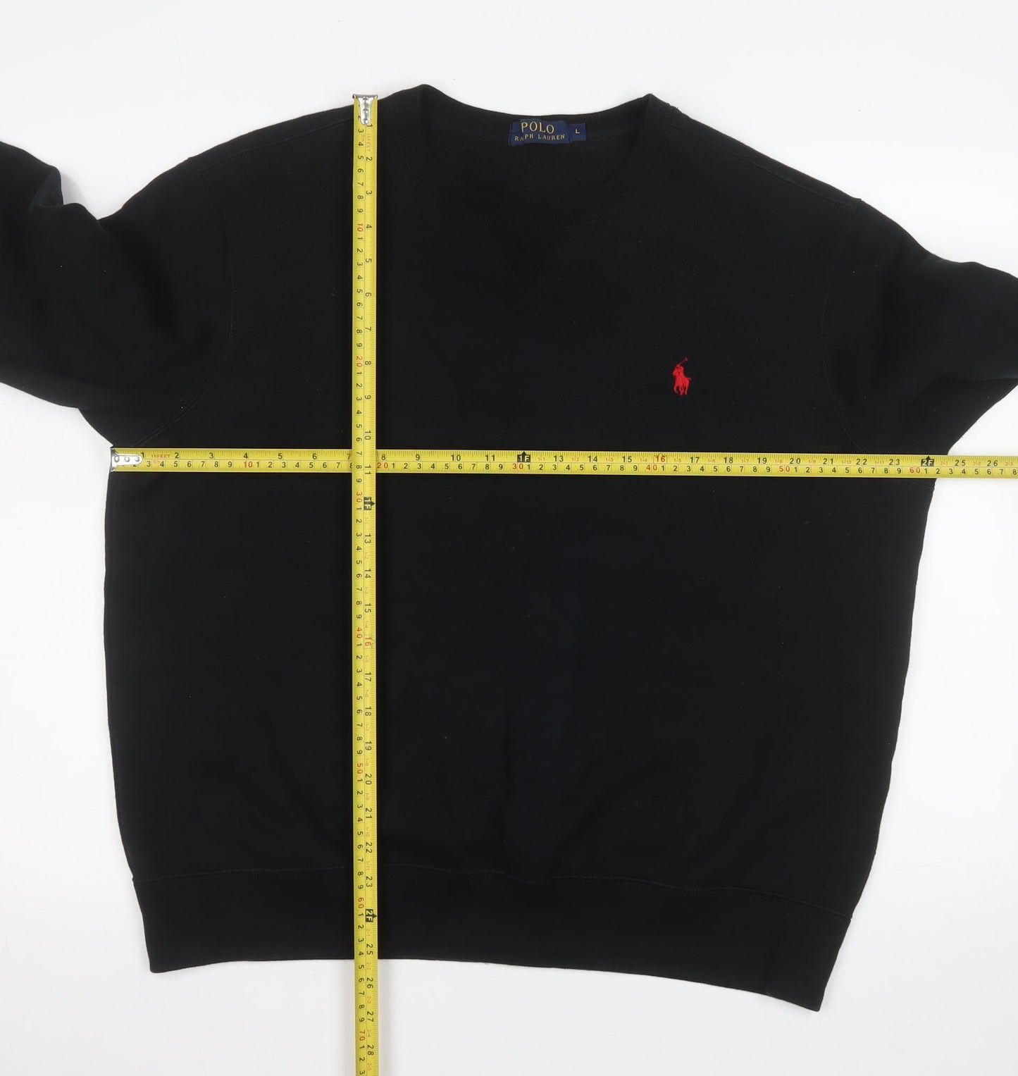 Polo Ralph Lauren Men's Black Crew Neck Sweatshirt Size L Cotton Blend