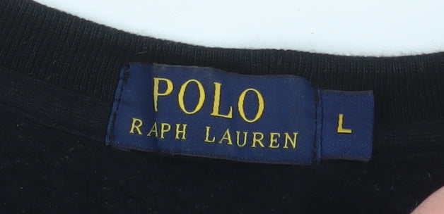 Polo Ralph Lauren Men's Black Crew Neck Sweatshirt Size L Cotton Blend