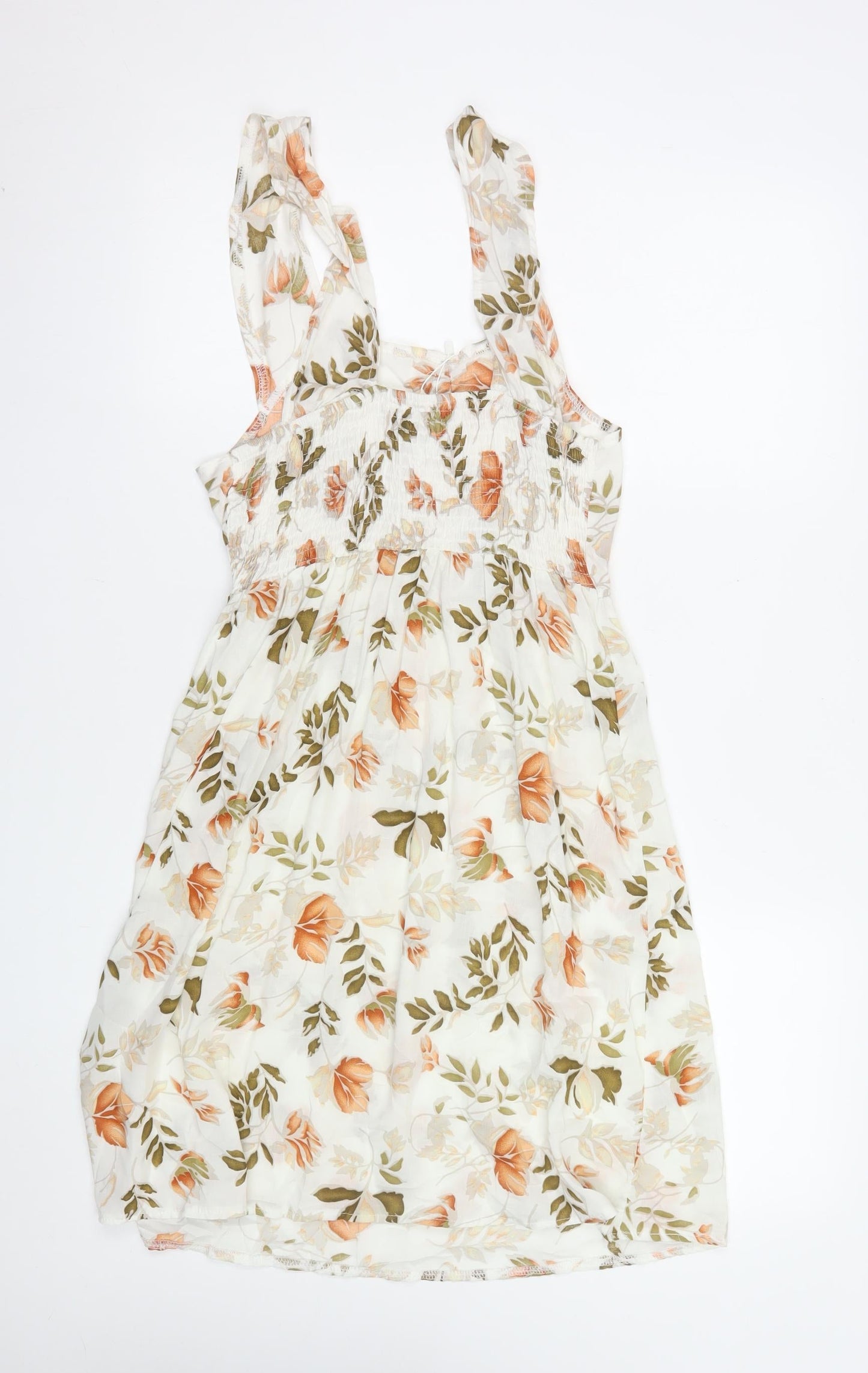 C'FLO Women's Multicoloured Floral A-Line Sleeveless Dress L/XL