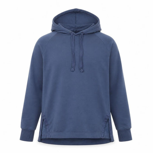 JACHS Girlfriend Men's Blue Pullover Hoodie Size L Jersey Cotton Blend