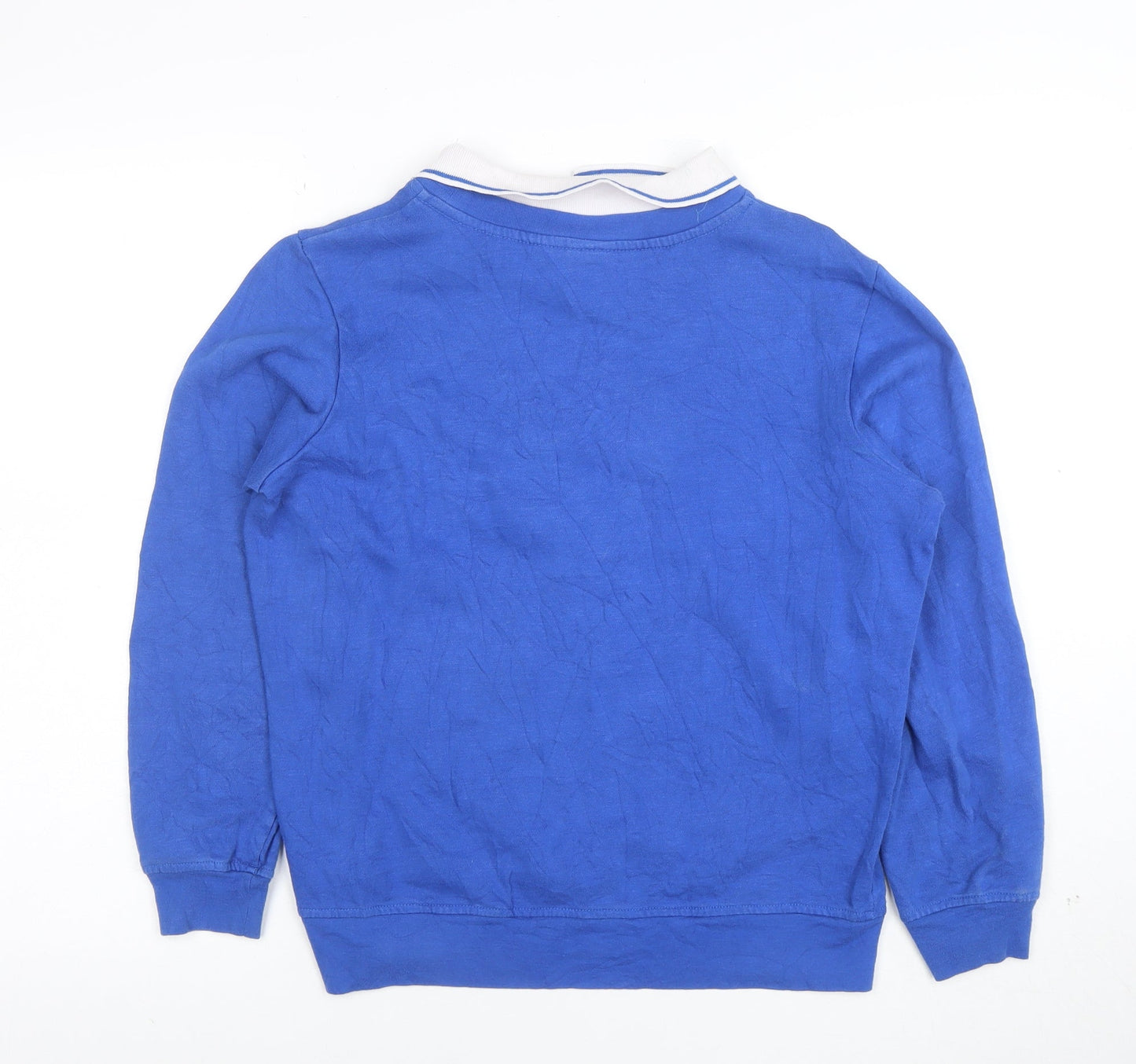 Laura Ashley Women Blue M Pullover Sweatshirt Embroidered Birds