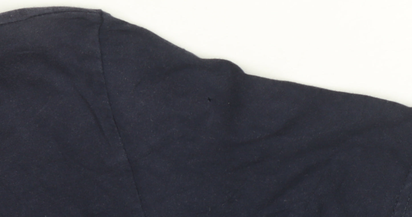 Hugo Boss Men's Blue Graphic Logo Cotton Crew Neck T-Shirt Size M