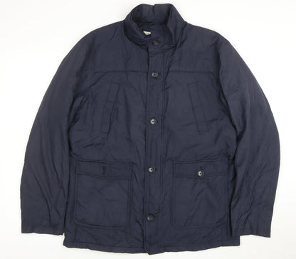 Additional front view of Beverly Hills Polo Club Men's Navy L Buttoned Mid-Length Jacket