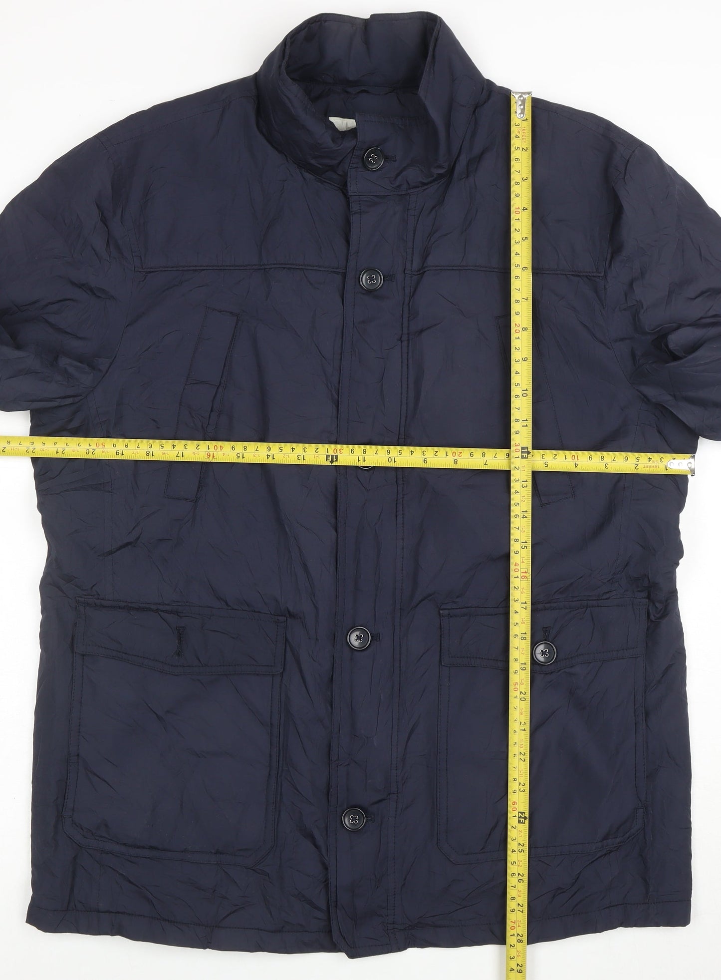 Beverly Hills Polo Club Men's Navy L Buttoned Mid-Length Jacket