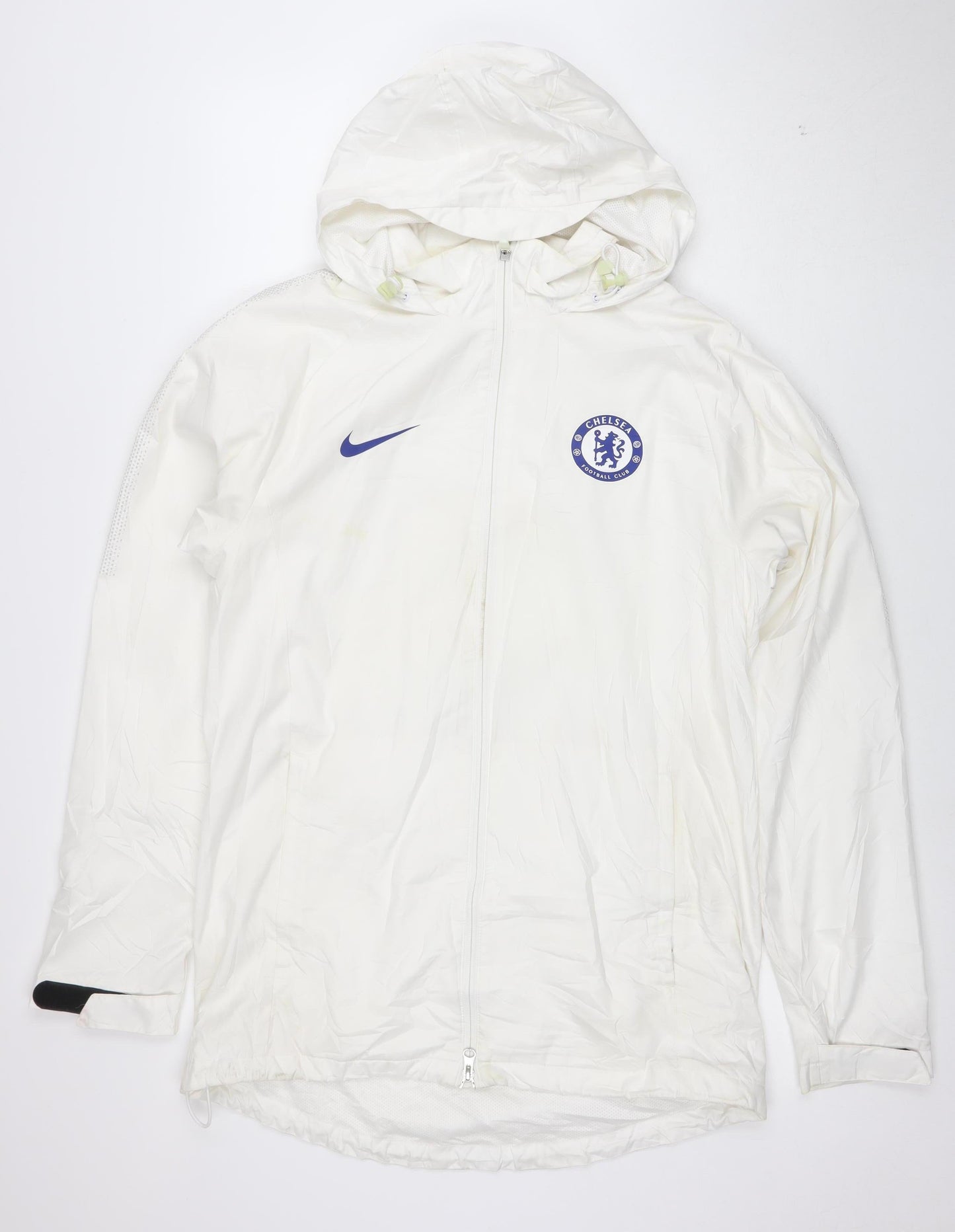 Nike Men's White M Windbreaker Hooded Football Jacket